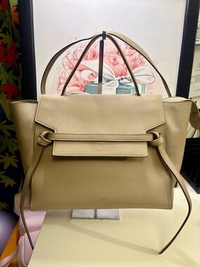 Celine Mini Belt Bag Satchel Light Taupe Authentic